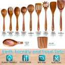 HOWHONG Wooden Spoons for Cooking, Premium Acacia Wood Kitchen Utensil Set, Handmade Wooden Utensils for Nonstick Cookware, Heat Resistant, Smooth Finish, Comfortable Grip, with Holder, Gift Ready