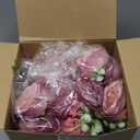 Geosar 8 Bundles Artificial Peonies Flowers Fake Silk Peony Bouquet Faux Peonies Flowers Bulk for Decoration Vase Floral Arrangements Wedding Party Table (Dusty Pink,Dusty Rose)