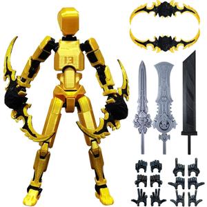 altuco T13 Action Figure Set,Titan 13 Action Figure with Multiple Accessories,Easter Basket Stuffers for Boys (Gold)