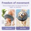 Loflaze Soft Inflatable Dog Cone Collar Alternative After Surgery - Dog Neck Donut E Collar for Dog and  Cats Post Surgery - Recovery Collar to Stop Licking - Grey, M