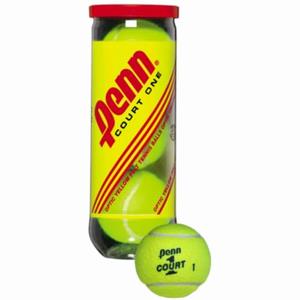 Penn Court 1 Recreational Tennis Balls - Regular Duty Felt Pressurized Tennis Balls - 1 Can, 2 Balls