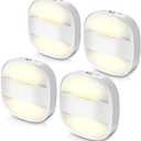 DORESshop Led Night Lights Plug Into Wall, 4 Packs Foldable Plug in Night Light Portable Dimmable Mini with Dusk to Dawn Sensor, 3000K Ideal Travel Night Light for Bedroom, Stairs, Hallway