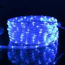 DINGFU 50ft 360 LED Waterproof Rope Lights, 110V Connectable Indoor Outdoor Blue Rope Lights for Outside, Deck, Patio, Pool, Camping, Bedroom Decor, Landscape Lighting and More (Blue)