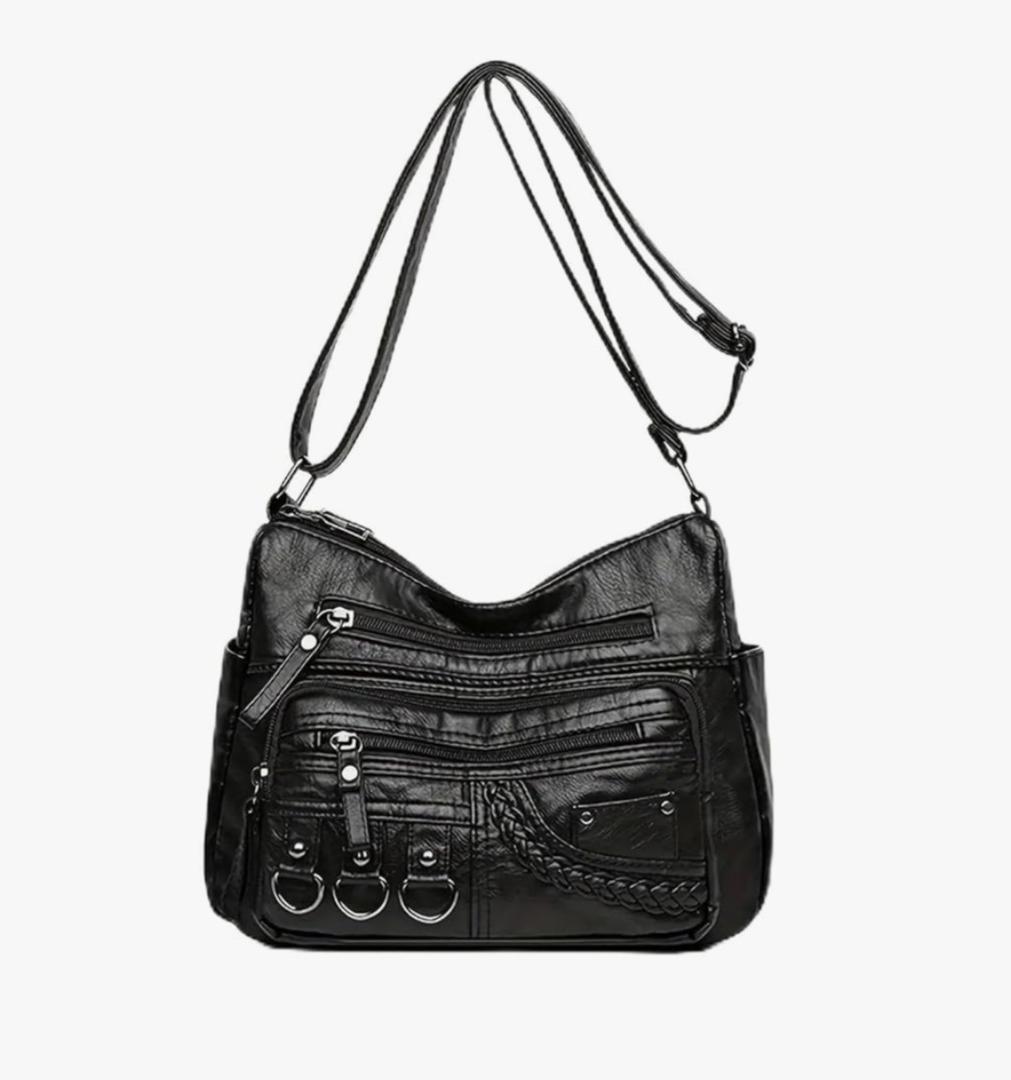 Genuine Leather Women's Handbag, Crossbody Bag, Small Shoulder Bag, Mobile Phone Crossbody Bag, Handbag Black