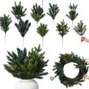 Norme 10 Pcs 12.6 Inch Christmas Artificial Pine Branch Faux Pine Needles Picks Cedar Leaves Sprigs Christmas Greenery Stems for Xmas Wreaths Vase Filler Craft Garlands DIY Embellishing Garden Decor