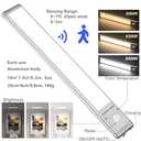 6 Pack Under Cabinet Lighting, Motion Sensor Light, 10-Inch Rechargeable LED, Battery Powered White