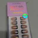 BTArtbox Press on Nails Short Square - Black Chrome French Tip Press On Nails, Glazed Glue On Nails for Women Gifts, Natural Stick On Nails in 15 Sizes - 30 Fake Nails Kit, Braveheart