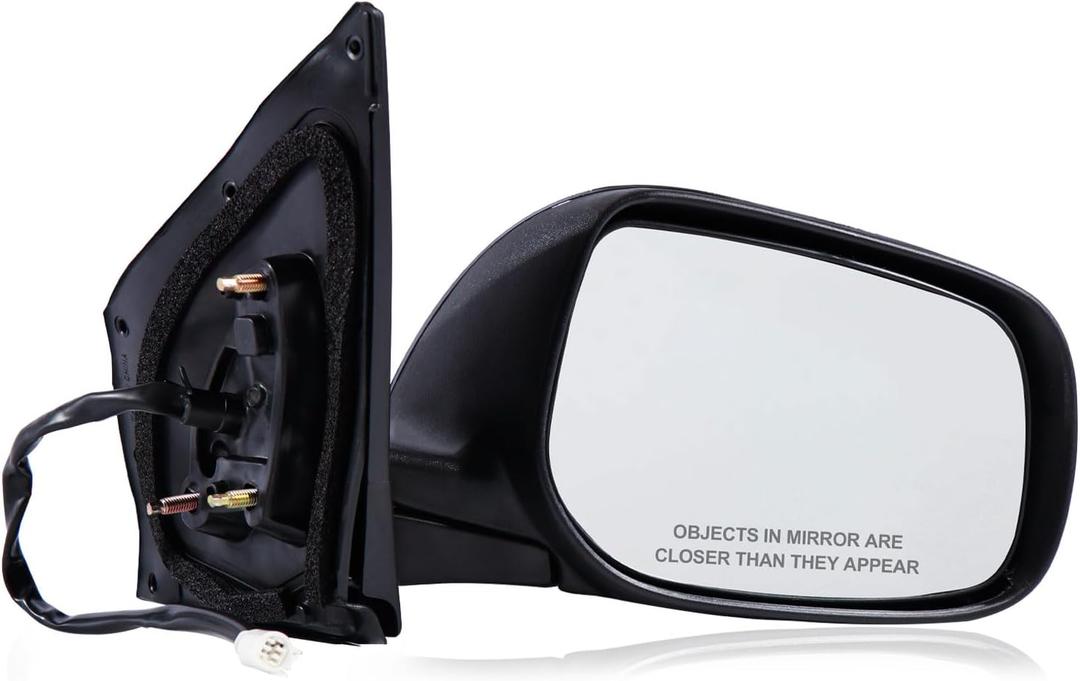 Passenger Side Mirror Compatible with 2009-2013 Toyota Corolla 3Pins with Power Glass Non-Heated Manual Folding Black Right Side View Mirrors Replace TO1321249
