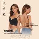 Low Back Bras for Women-Seamless Invisible Backless Bra-Lightly Lined Demi Multiway Bra No Show Low Cut Halter Bras (Black, 38 C)