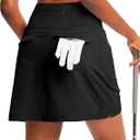 G Gradual Golf Skorts Skirts for Women with 5 Pockets Women's High Waisted Lightweight Athletic Skirt for Tennis Running (Black, Small)