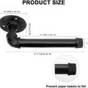 Industrial Pipe Toilet Paper Holder, Heavy Duty DIY Vintage Rustic Iron Farmhouse Style Roll Tissue Wall Mount Paper Holder Towel Racks with Hardware for Bathroom, Kitchen, Bedroom (1, Black)