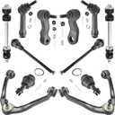 ASTARPRO 12pcs Suspension Kit Front Upper Control Arms and Ball Joints| Tie Rod Ends| Sway Bar Links| Idler Arm And Pitman Arm Compatible With Chevy Avalanche Silverado Tahoe GMC Sierra 1500 Yukon