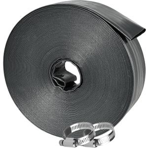 Sepetrel Pool Backwash Hose 1.5 Inch x 50 Feet | Heavy Duty Burst Resistant & Weatherproo Lay Flat Discharge Hose for Pool Sand Filter, Sump Pump, Inground & Above Ground Pools,Includes 2 Clamps