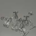 MroMax 10Pcs 0.63" x 1.18"(WxL) Oval Closet Rod Support Zinc Alloy Middle Mounting Bracket with Installation Screws Electroplated Surface Wardrobe Flange Holder Closet Shelf Rod Brackets Silver Tone