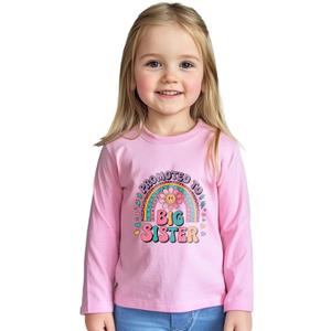 Big Sister Gifts for Girls Shirts Promoted to Big Sister Announcement Shirt Toddler T-Shirt, 6-7Y