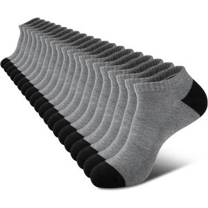 COOVAN 10 Pairs Mens Cushion Ankle Socks Men 10 Pack Low Cut Comfort Breathable Casual Socks (Large-X-Large)