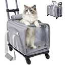Soft Cat Carrier with Detachable Wheels Expandable - Dog Carrier Foldable Pet Carrier for Cats and Dogs for Travel Outdoor Camping Indoor