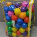 Hovenlay Ball Pit Balls Phthalate Free BPA Free Crush Proof Plastic - 7 Bright Colors in Reusable Play Toys for Kids with Storage Bag