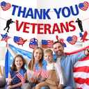 2 x Thank You Veterans Banner Happy Veterans Day Decorations American Patriotic Military Army Soldier Memorial Day Theme Dcor Remember and Honor Veterans Party Supplies