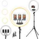 Ring Light with Stand and Phone Holder, 19" Ring Light Tripod for iPhone, Professional LED Circle Light with 78" Tripod, Selfie Ringlight for Live Streaming, Makeup, Barber, TikTok, YouTube, White