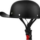 Vintage Motorcycle Helmet Men and Women Adults Open-Face Motorbike Helmets Retro Half Helmet Fashion Baseball Cap Casco DOT Approved (Medium, Matte Black)