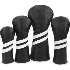 Headcovers, Leather Golf Club Covers, 1pc or 3pcs Set Lucky Clover Driver Headcover, 3 Wood Head Cover, Hybrid Rescue UT Headcover, Classic Golf Accessories