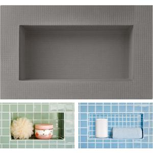 Shower Niche Insert Tile Ready 12"x6",Niche for Shower Wall,Waterproof Ready-to-Tile Niches Recessed Box Shelf for Showers Wall Bathroom Renovation/Soap Storage,Outer Size 16"x10",Depth 4