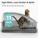 Stainless Steel Litter Box | XL Enclosed Cat Litter Boxes with Lid for Big Cats | High Sided, Anti-Urine Leakage | Non-Stick Bottom & Includes Litter Mat & Metal Scoop 23"L x 15"W x 11"H