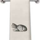 Retro Cat Dish Kitchen Towels, Cat Gifts for Cats Lovers Women, Cats Decorative Hand Towels for Bathroom, 16x24 Inch