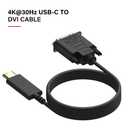 UPGROW USB C to DVI Cable 4K@30Hz 4FT USB Type-C to DVI Male Support iPhone 16 Pro/Max, MacBook Pro/Air 2025, iPad Pro, iMac, S23, XPS 17, Surface Book 3 and More