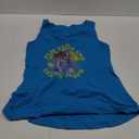 Flip Flops and Lemon Drops Summer Palms Lemon Drop Martini Tank Top, Medium, Sapphire Blue