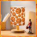 VIHOSE Basketball Kids Table Lamp for Bedroom Kids Bedside Lamp with Linen Wooden Nightstand Cartoon Nursery Lampshade for Girls Boys Living Room