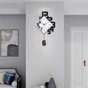 FLEBLE Large Wall Clocks for Living Room Decor Pendulum Battery Operated, Medium