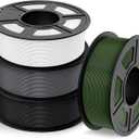 TECBEARS High Speed PLA Plus Filament 1.75mm, High Toughness 3D Printer Filament, High Flowable Rapid PLA+ for Fast Printing up to 600mm/s, 4 Pack 1kg Spool, Black+White+Grey+Olive Green