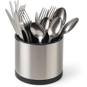 Utensil Silverware Holder, Kitchen Knife Fork Spatula Tableware Cutlery Organizer,Spoon Silverware Caddy Organizer Countertop Small Tray Storage 2025Version (Silverware Holder Silver)