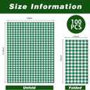 100 Pcs Green Gingham Napkins Disposable - Green and White Checkered Paper Napkins - Plaid Dinner Napkins for Birthday Picnic Wedding Golf Party Supplies