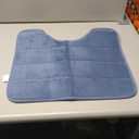 Memory Foam Bath Rug Set 2 Piece Non-Slip Mats,Absorbent Shaggy Super Soft U-Shaped Toilet Rug,Bathroom Carpets for Tub,Shower,Blue