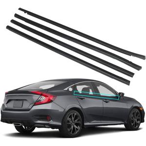 4 PCS 72450-TEA-T01 Door Weatherstrip Outside Trim Seal Belt Compatible with 2016-2021 Honda Civic Sedan, Replaces # 72410-TEA-T01, 72910-TEA-T01, 72950-TEA-T01