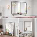 Koonmi Metal Framed Bathroom Mirror, 36"X48" Anti-Rust Bathroom Vanity Mirror, High-Definition Tempered Glass Bathroom Mirrors for Over Sink, Modern Decorative Wall Mirror for Restroom