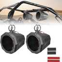 KEMIMOTO Upgraded 8" Speaker Pod Enclosure A Pairs Fit 1.5"- 2" Roll Bar Compatible with Polaris RZR Ranger Can-Am Maverick X3, Boats UTV 8-Inch Speaker Cage Pods