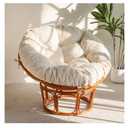 HIGOGOGO Papasan Chair Cushion with Corduroy Cover (Without Chair), 48 x 48 Inch Supportive Cushion, Overstuffed Chair Cushion,Beige