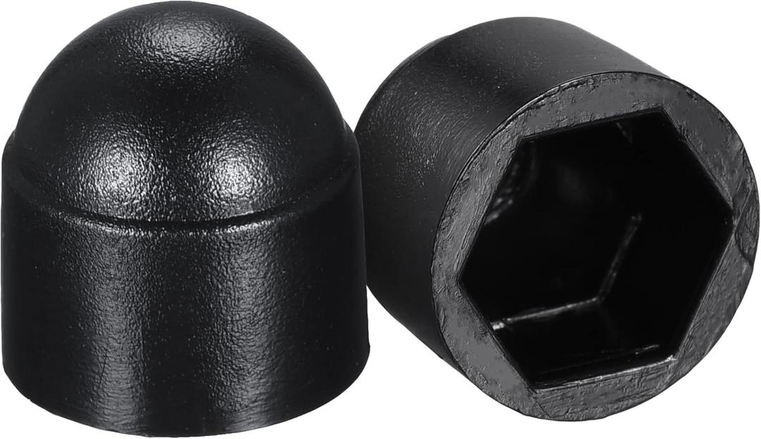 uxcell Plastic Dome Nut Protection Cap Covers, M6 Nut Cover Black 100pcs
