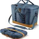 CleverMade Pacifica Collapsible Cooler Bag Large Portable Cooler Bag for Travel, Foldable Insulated Cooler for Beach, Picnic & Tailgating, Holds Up to 50 Cans, Leakproof Soft Carry Cooler - Ocean