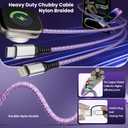 Travel Essentials, 3 in 2 USB A/C Cable to iPhone 17 Charger/iWatch Charger/IP, Braided Multi Charging Cable Cord, RV Camping Essentials, Designed for iWatch Series & iPhone17-11/iPad [Purple, 5FT]