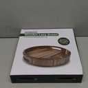 Acacia Wood Lazy Susan - 12 Inch Wooden Turntable Organizer for Kitchen Counter, Dining Table, Countertop - Rotating Serving Tray with Raised Edges - Natural Wood Finish