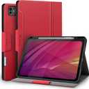 Antbox for iPad Pro 13 Inch Case M5 2025/M4 2024, Built-in Pencil Holder, Supports Pencil Pro/(USB-C), Auto Sleep/Wake, PU Leather (Red)