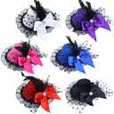 inSowni 5 Pieces Lace Feather Bow Fascinators Clip-on Tea Party Hats Flapper Headpieces Hair Accessories for Women Girls Teens