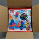 MEGA BLOKS First Builders Toddler Blocks Toys Set, Big Building Bag with 80 Pieces and Storage, Blue, Ages 1+ Years