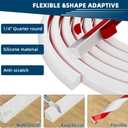 Flexible Quarter Round Molding Trim, Peel and Stick Silicone Rubber Edge Trim for Floor, Tub, Cabinet, Shoe Molding Around Curved Stairs, Columns & Wall Edges - 118 L x 0.6 W x 0.6 H