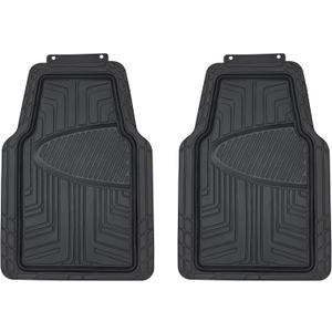 Amazon Basics 2-Piece Premium All-Season Anti-Slip Rubber Floor Mats for Cars, SUVs and Trucks, Universal Trim to Fit, Black